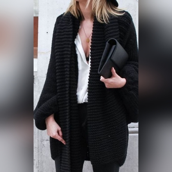 Black light weight open cardigan - Picture 1 of 6